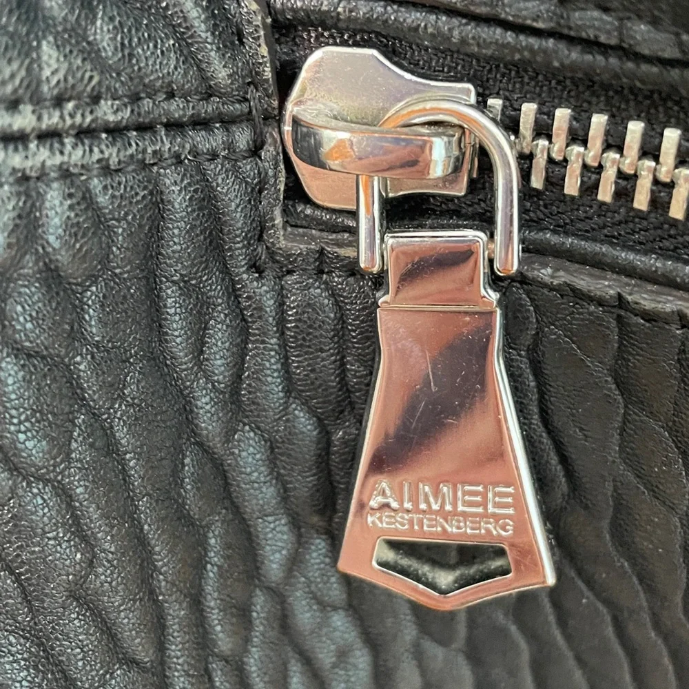 Aimee Kestenberg Expandable Hobo Good Times Black pebbled leather